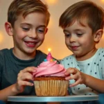 Irmão e irmã brincando com brinquedos