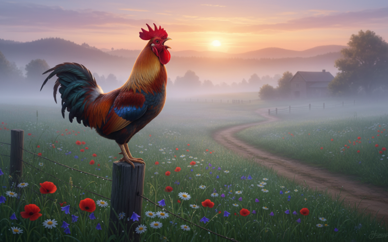 galo cantando fora de hora